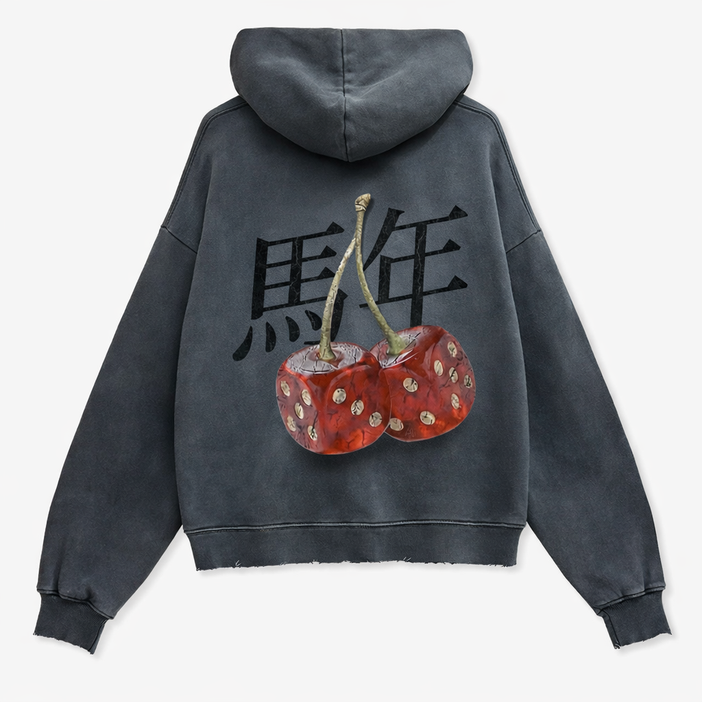 BLACK CHERRY ZIP HOODIE