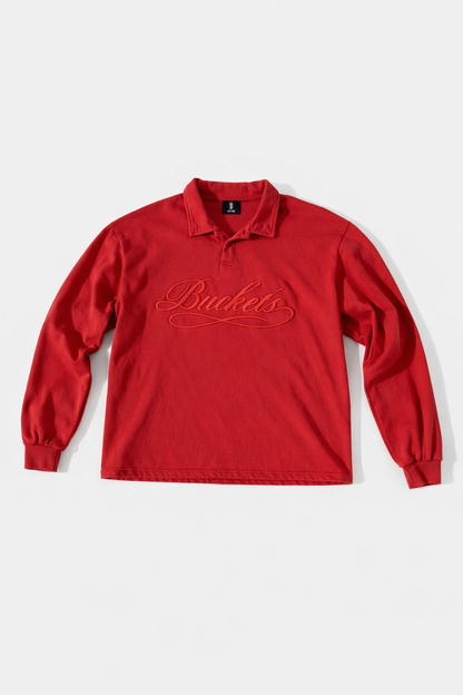 BUCKETS Script Collared Pullover