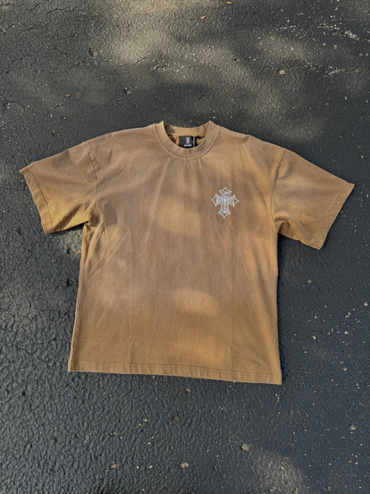 Buckets Clothing Cross Tee - Dark Taupe