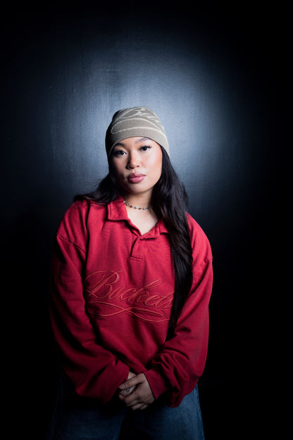 BUCKETS Script Collared Pullover